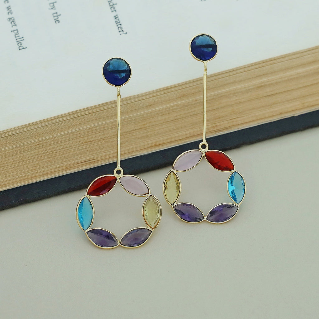 Glossy Circle Stick Earring